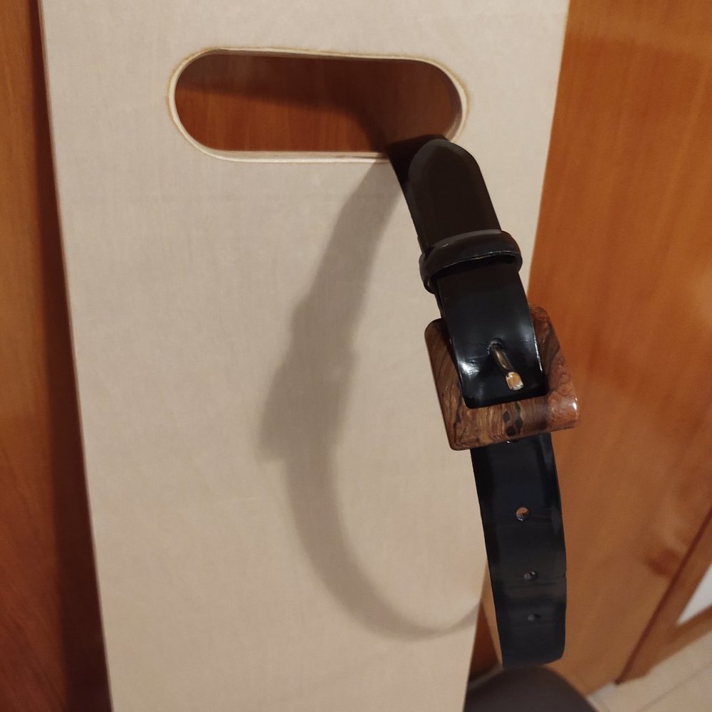 Women Italian Made Leather Black Belt